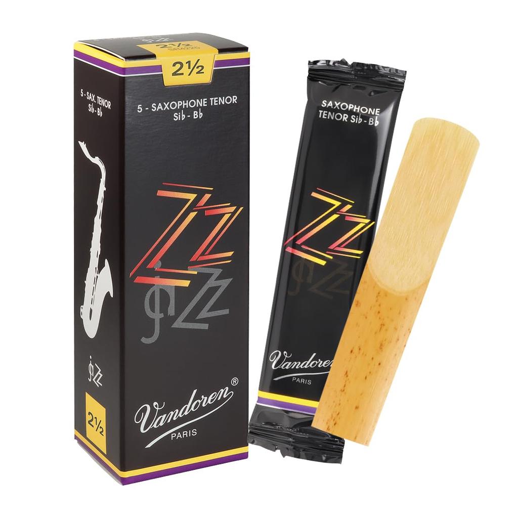 Vandoren Tenor Saxophone Reeds, ZZ Series, Hardness: 2-12 (5 reeds)