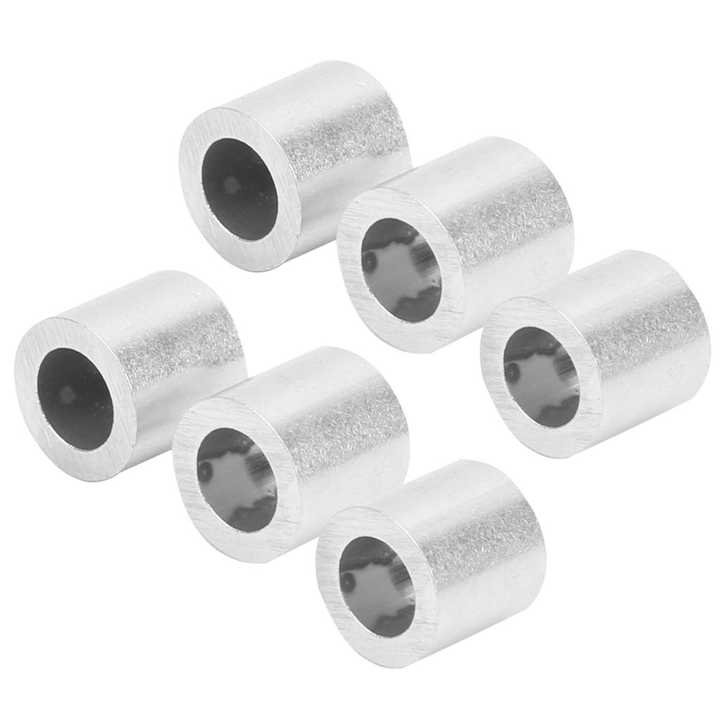 100Pcs Crimping Loop Sleeve Aluminum Round Hole M6 Steel Wire Rope Industrial Supplies