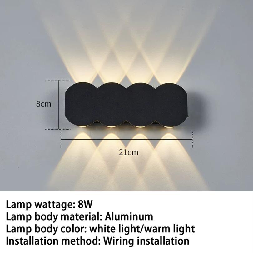 Aluminum LED Wall Lamp Waterproof IP55 Outdoor Garden Lights 8W 12W Interior Wall Light for Bedroom Living Room Stairs Lighting