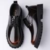 Fashion New Male Comfortable Oxfords Footwear Arrival Men's Casual Lace-Up Men Designer Fashion Thick Soled Korean Version Leather Shoes