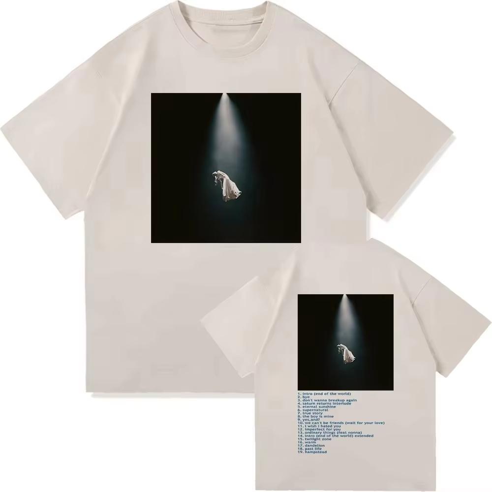 

2025 Summer Leisure Fashion Style Loose Mens Cotton Shirt Ariana Grande Bright Future Tshirt New Album Clothing Gift for Fans 4XL