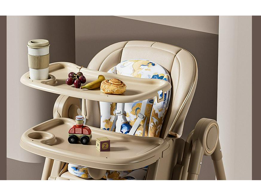 Multifunctional Baby High Chair: 2-in-1 Foldable Dining and Rocking Chair, Adjustable for Sitting and Lying, No Installation Needed.