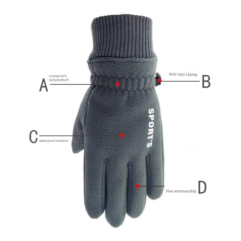 Warm Gloves, Cold-Proof, Fleece-Lined, Thickened, Suitable for Men and Women, for Cycling In Autumn and Winter, Touch Screen Compatible, Outdoor