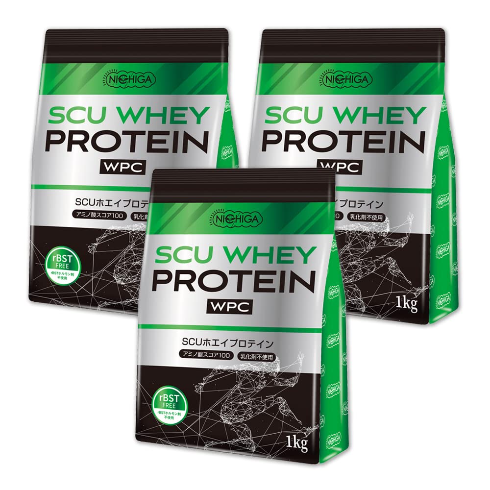 

NICHIGA SCU Whey Protein 1kg x 3 bags rBST No no or preservatives TKS [No hormones] sweeteners, colorants, flavors,