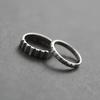 Adjustable Sterling Couple Ring Set Geometric Design Vintage Style Unisex Romantic Promise Students