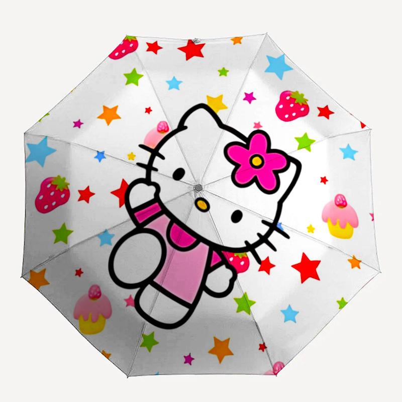 

1pc Hello Kitty Auto Open/close Umbrella, Portable Travel Umbrella, Everyday Use - Outdoor Accessory, Artistic Pattern, Compact Design, Fashion Lovers