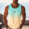 Herren Pineapple Farbverlauf T-Shirt Weste Ärmelloses T-Shirt 3D Druck Rundhals U-Ausschnitt Hemd