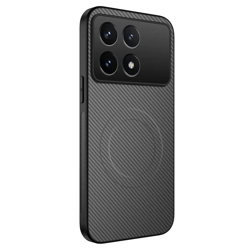 Shockproof Carbon Fiber Soft Phone Case For POCO X7 X6 Pro F6 Pro F7 Ultra C61 C71 C75 M7 Magnetic Wireless Charging Cover Cases