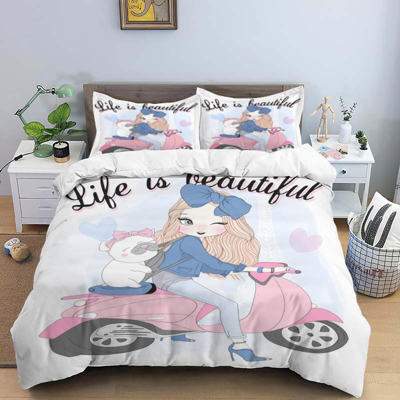 3D Bed set Beautiful Beach Bedding Bed Sets Modern Quilt Cover+pillowcases Winter California King Bedding Sets Jogo De Cama Bed