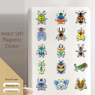 20-Piece Cartoon Insect Magnetic Stickers for Fridge & Microwave