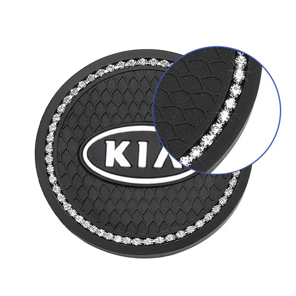 2026 Hot Car Sticker Car Diamond Rubber Non-slip Mat Water Cup Slot Pad Car Coaster For KIA Ceed Sportage Rio 3 Proceed K5 Sedon