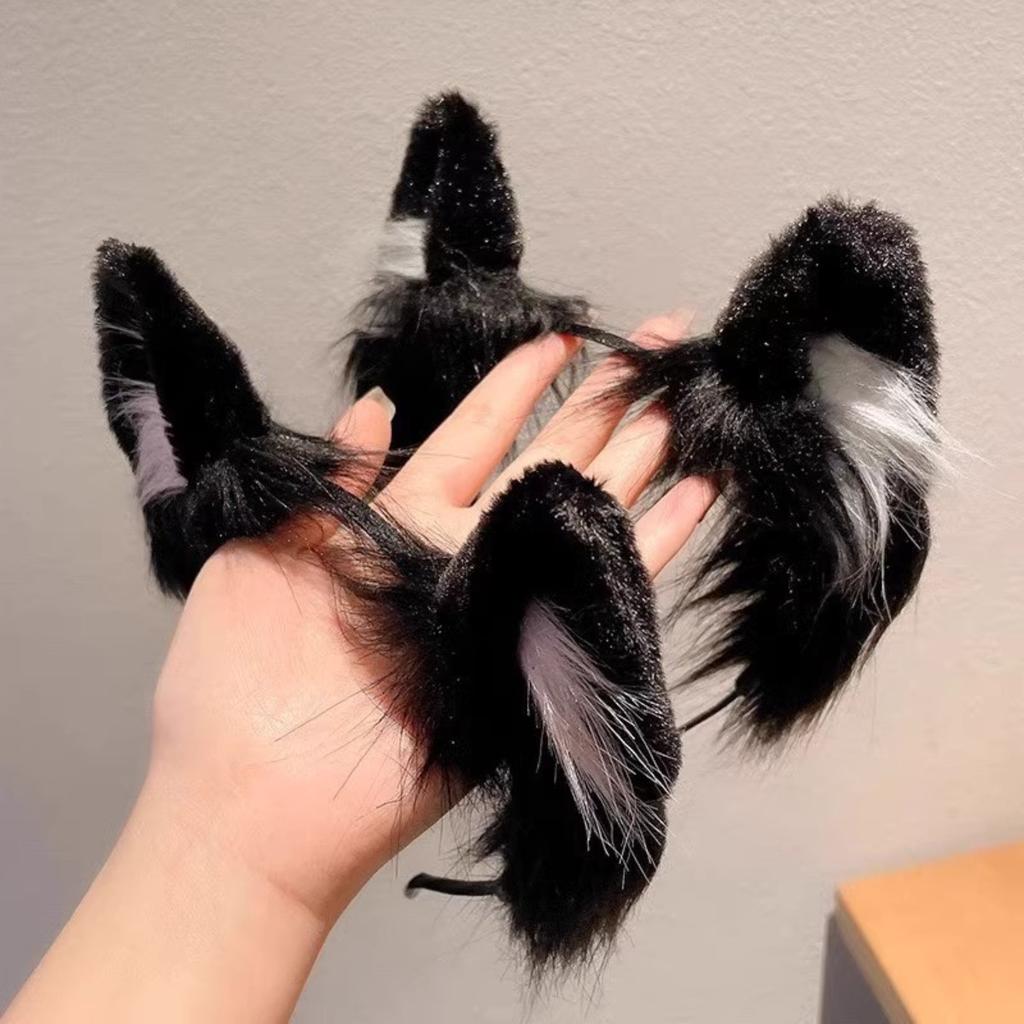 1 Stück Katzenohren Stirnband Niedliches Plüsch Haarband Feiertagsverkleidung Weihnachten Tier Ohrenreif Kinder Haarschmuck