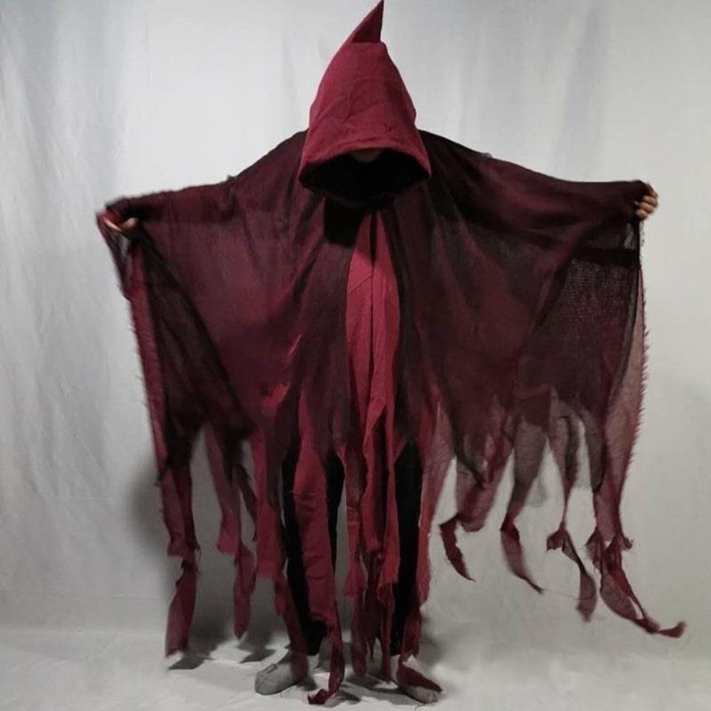 Halloween Tod Umhang Cos Schädel Kleidung Spukhaus Mittelalter Retro Umhang Horror Robe Zombie Kostüm