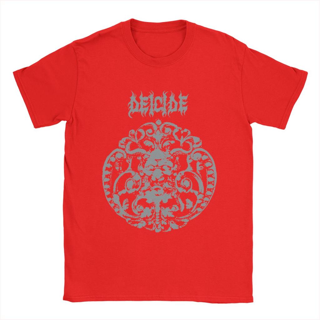 Men T-Shirt Deicide Novelty Cotton Tee Shirt Short Sleeve Band T Shirts Round Neck Tops Graphic