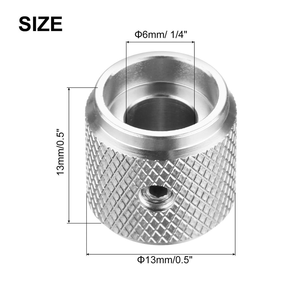uxcell Guitar Metal Volume Tone Control Dome x Potentiometer Knobs with Set Screws for Electric Guitar and Silver 4-Piece Knobs, Knobs, 1/4" 1/2"