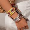 Metal Fabric Plaid Gourd Hollow Opening Bracelet Bohemian Sexy Jewelry