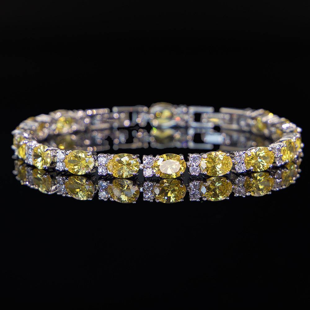 Multi-Colored, Summer Accessories Simple Crystal Colored Zircon Bracelet Does Not Fade Women'S Jewelry Colored Treasure Bracelet