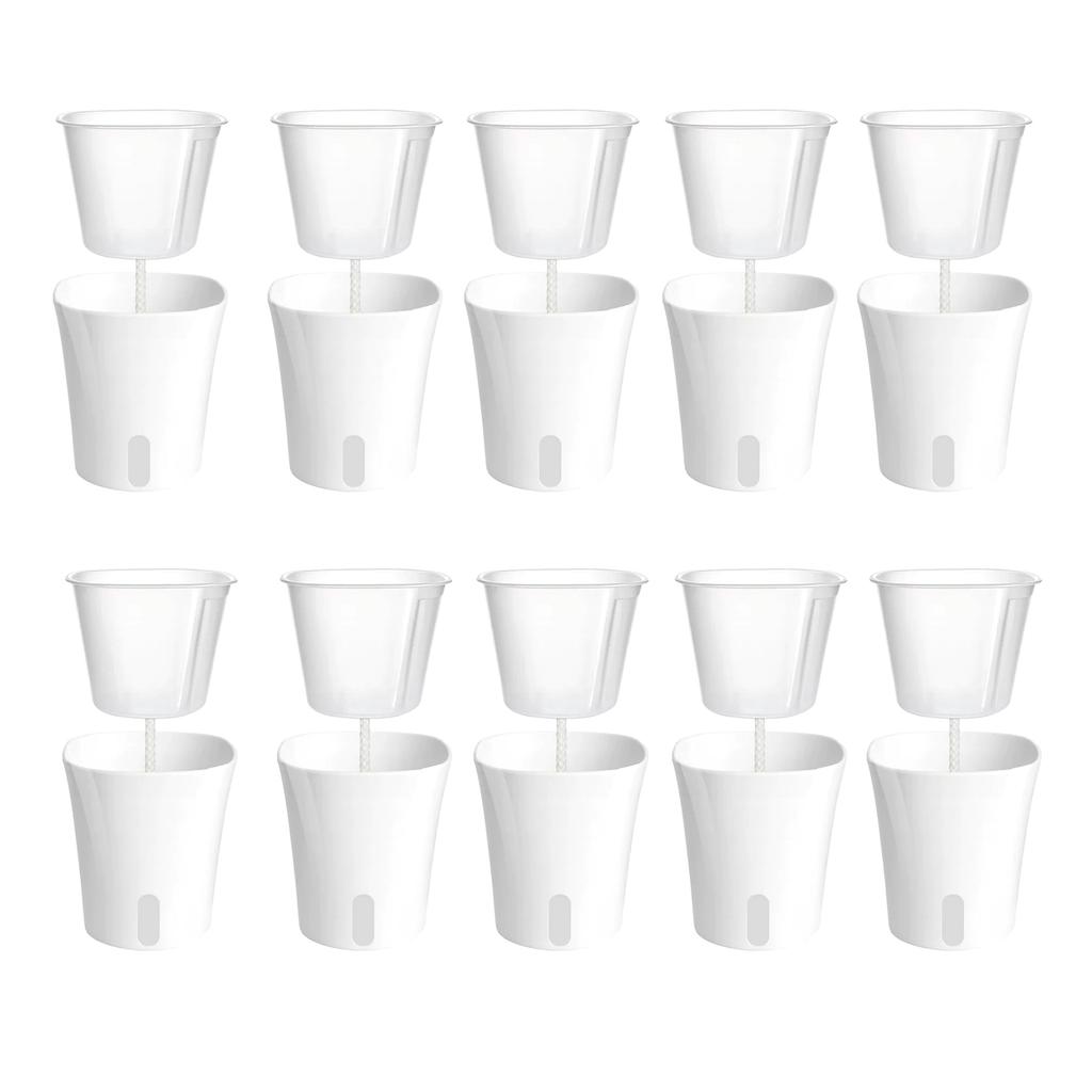 Self Watering Succulent Planter Box Dry Wet Separation Design White Plastic