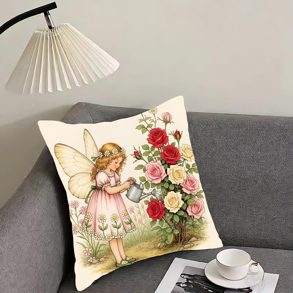 Art Sarah Kay Swing Girl Cushion Cover Pillowcase Ultra Soft Skin Friendly Fabric Cloud Like Comfort  Concealed Zipper