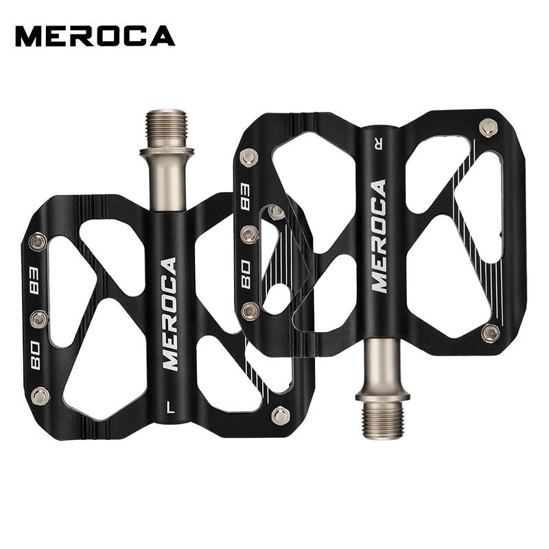MEROCA High Quality Ultralight 3-Bearing Steel Spindle Mountain Bike Pedals Non-Slip Aluminum Alloy for Folding Bicycles Bearing