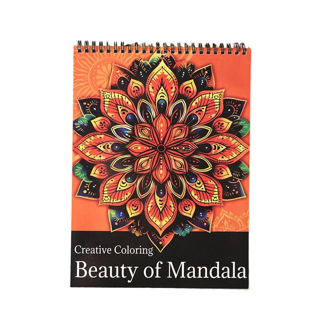 Creative Coloring Mandalas Art Activity Coloring Pages to Relax and Calm Spiral Bound Design Suitable for Children and Adults