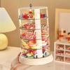 "Elegant Keeper" Princess-Themed Multi-Layer Rotating Jewelry Organizer - Transparent, Anti-Oxidation Storage For Hair Accessories