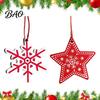Rustic Christmas Decor Tree Wooden Pendant, Vintage Cartoon Ornament with Lanyards, Heart Star Shaped Pendants Lightweight Pendant for Holiday