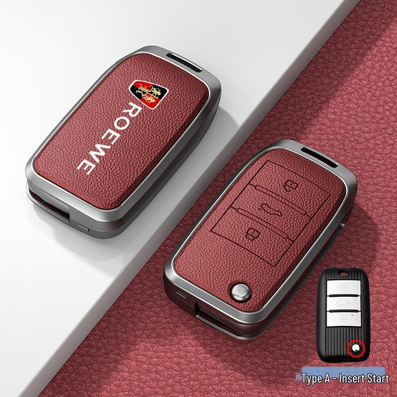 Compatible Key Cover for Roewe RX5 (16-20), i6, RX8, RX3, EI5 - Metal Shell with Buckle