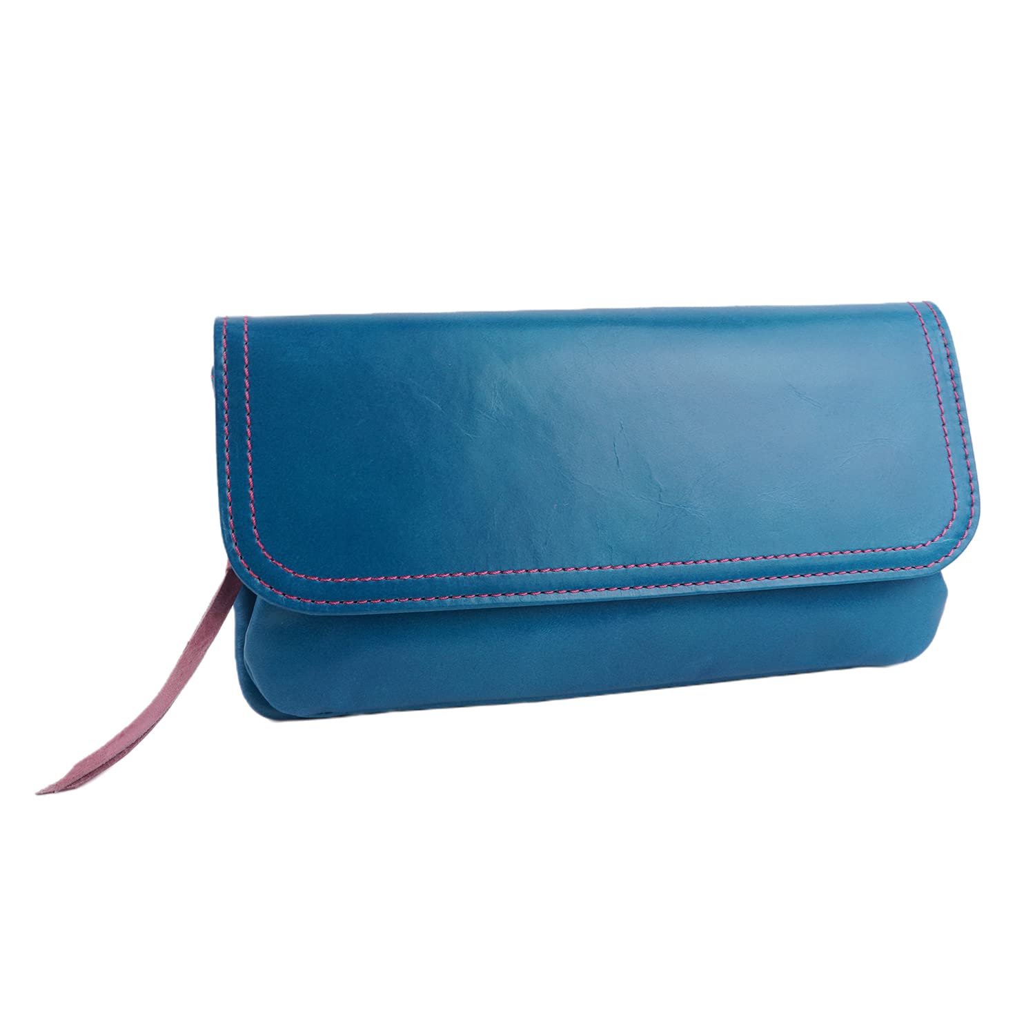 

pacca pacca Made in Japan Horse Leather Long Wallet Clasp Flap Type [Pakka Pakka] Women s (Blue) [Wear & Shoes]