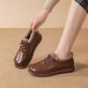 Jesienne i zimowe obuwie plus size ciepłe z wełny jagnięcej buty z głębokim wycięciem na płaskim obcasie bawełniane buty damskie