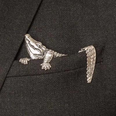 2Pcs Zinc Alloy Animal Brooches Vintage Style Exquisite Creative Lapel Pin Classic Design Tiger Brooches Coat Neckline