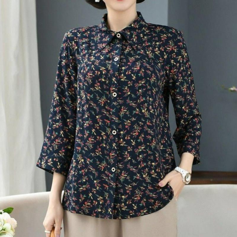 Autumn Shirt Clothes Mother 9-point Sleeve Thin Jacket Fashion Shirt Women