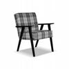Armchair PRL Retro Vintage Set SOLER Family Furniture Plaid Grey