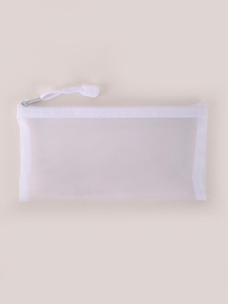 1pc Transparent Mesh Pencil Case Pencil Pouch Large Capacity Portable Pencil Case School With Zipper Minimalist Pencil Case