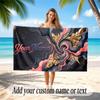Abstract Geometric Theme Soft Beach Towel Personalized Custom Name Text Towel Portable for Beach Pool Travel