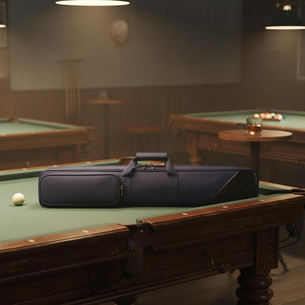 Double Slot Cue Bag Padded Exterior Billiard Pool Equipment Carrier Shoulder