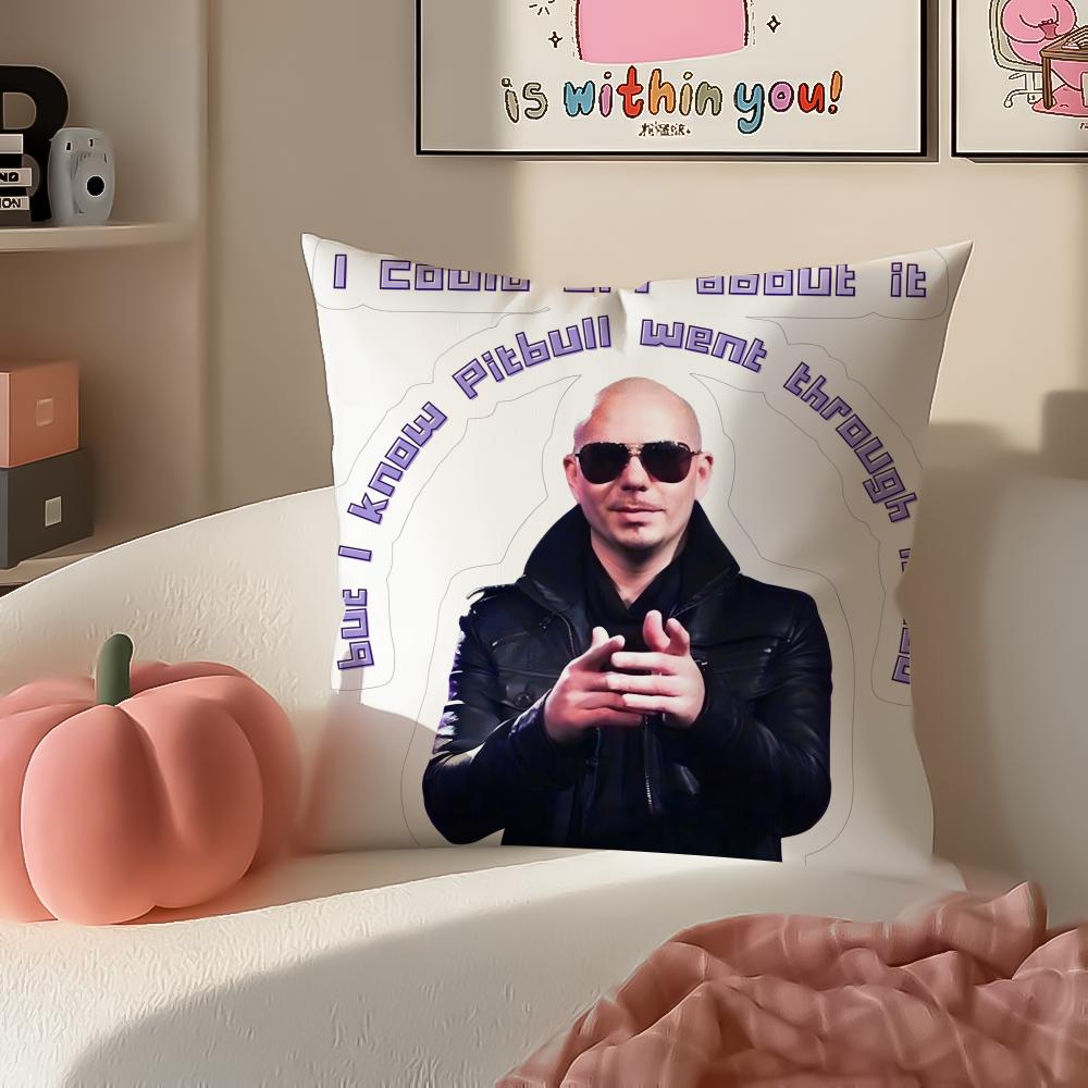 Mr Worldwide PPitbull Cushion Cover Pillowcase Short Plush Invisible zipper Room Sofa Cushion Cover