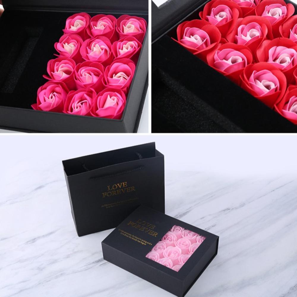 Open Window Soap Rose Lipstick Gift Box 12 Flowers Present Packing Bag  Couple