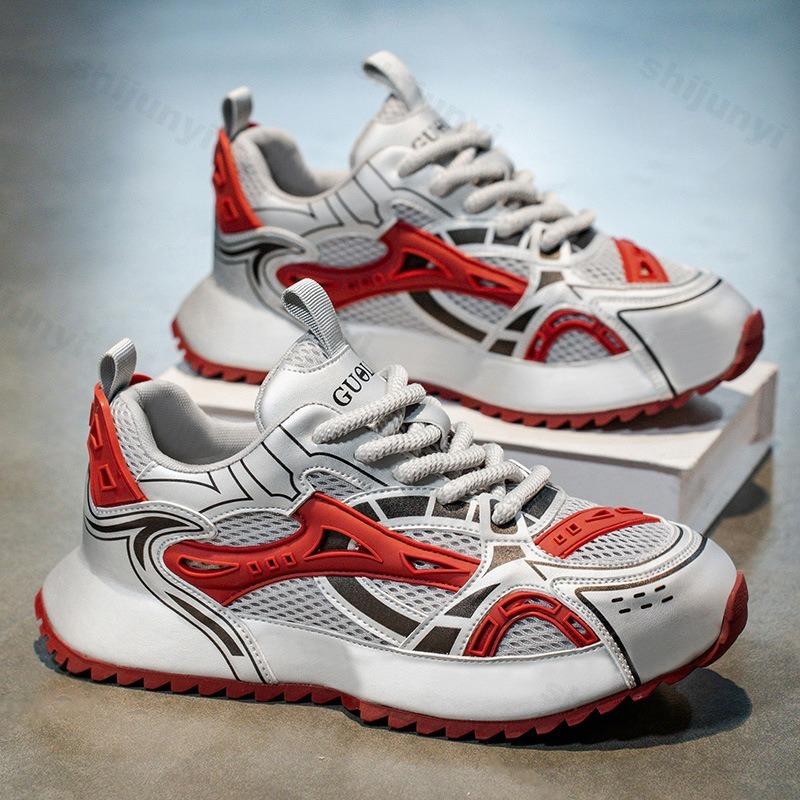 Fashion Men's Casual Sport Shoes Comfortable Mesh Breathable Fashion Sneakers 2025 Autumn New Thick Bottom Fashion Vulcanized Shoes