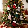 Xmas Tree Hanging Decorations Christmas Tableware Holder, Knitted Stockings Spoon Knife Fork Decorative Pendants for Trees Bag Fireplace, Tree,