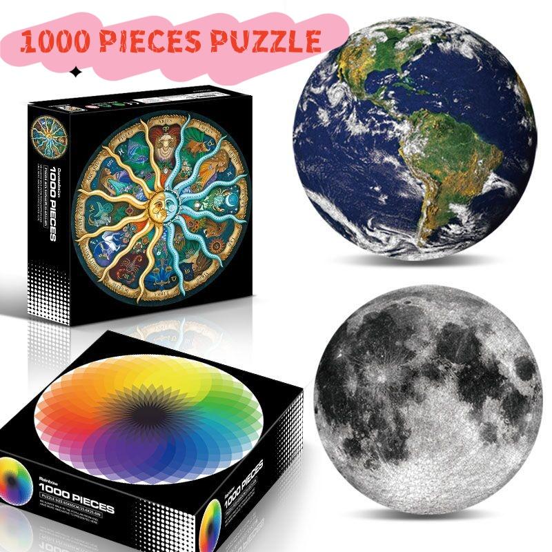 1000 Pcs Earth Puzzle Moon Puzzle And Twelve Constellations Puzzle Creative Stress Relieving Adult And Child Toy Birthday Gifts