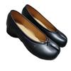 Women's Chunky Heel Mary Jane Split-Toe Shoes: New Retro Pleated Design Ballet Flats