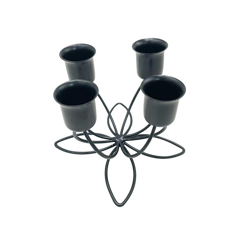 Iron Art Creative Ambience Stage Wedding Props Decorative Lotus Shaped Design Candlestick, Without Candles