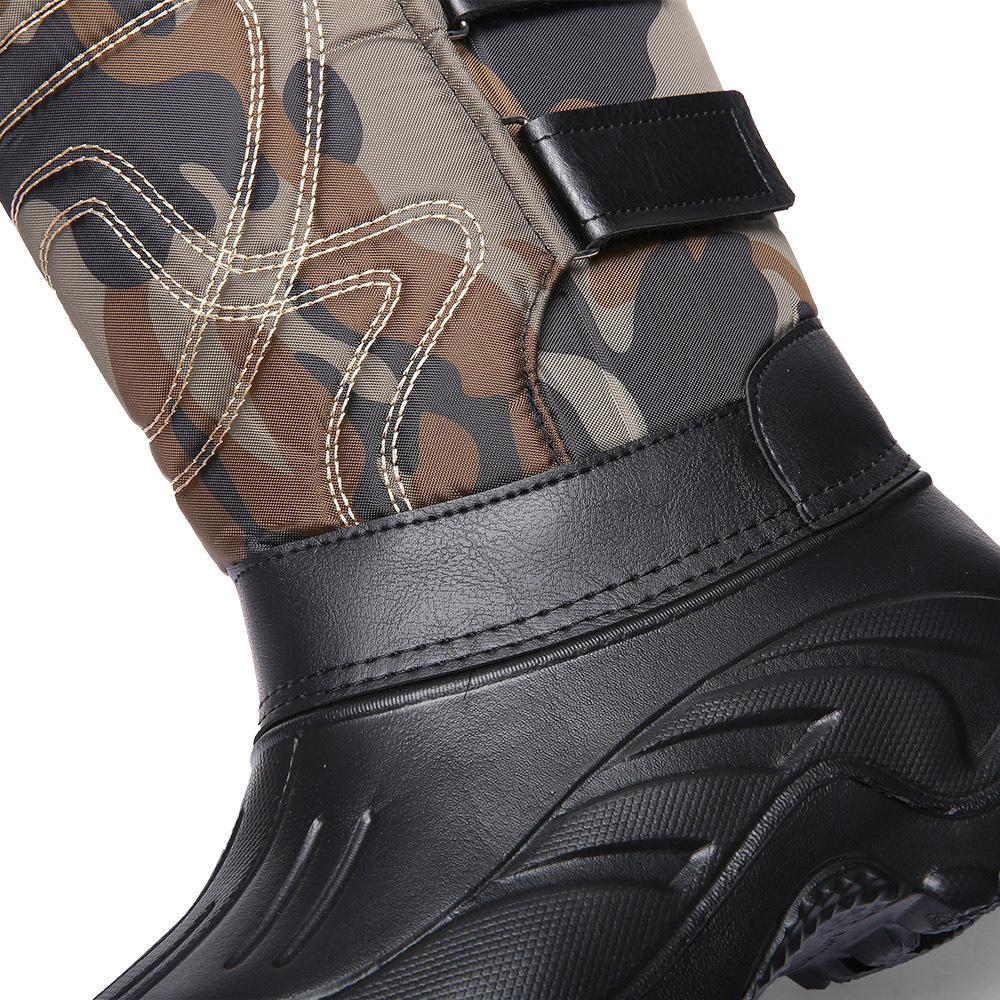 Men's Waterproof Non-Slip Large Snow Boots with Thick Velvet Lining
