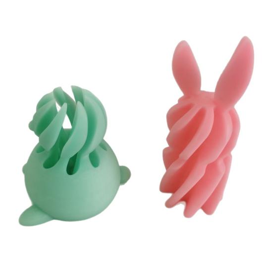 3D Printed Spiral Rabbit Figurine Easter Small Bunny Decoration for Home Office Desk Bookshelf Decor