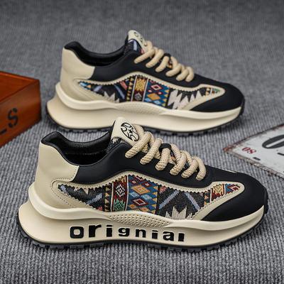 Spring New Fashion Personalized Trend Embroidery Printing Comfortable Non-slip Wear-resistant Heightening Sports and Leisure Trendy Shoes