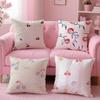 CUTE Handpainted cherries Cushion Cover Pillow Case Soft Skin Friendly Fabric  Concealed Zipper