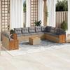 VidaXL Garden Lounge Set with Cushions 11 Pcs, Patio Sofas, Patio Furniture Set, Outdoor Furniture, Beige 3227802