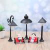 Fairy Garden Figurine Ornament Model Lamp Mini Road Light Model Miniatures Resin Craft Retro LED Street Lamp Figurine Home Decor