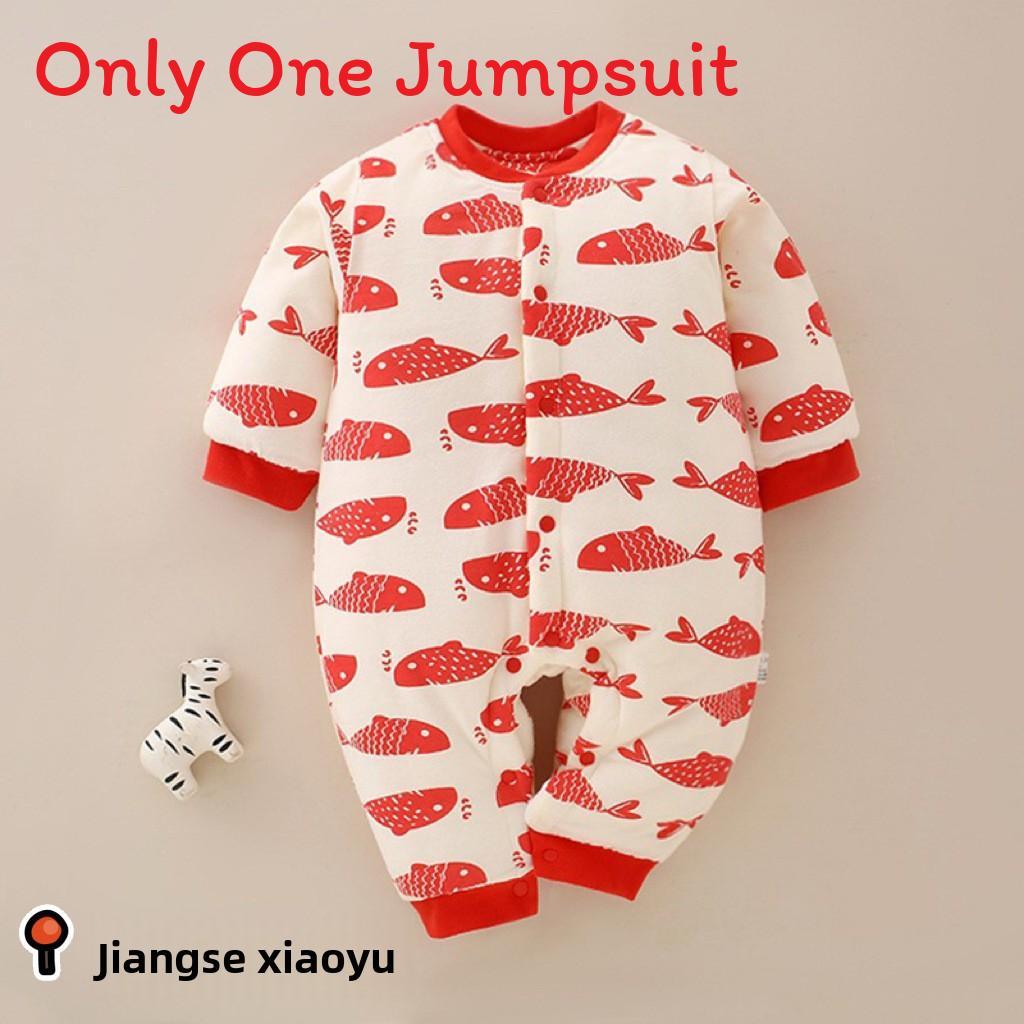 Baby Winter Cotton Romper With Thickened Fabric For Newborns And Infants